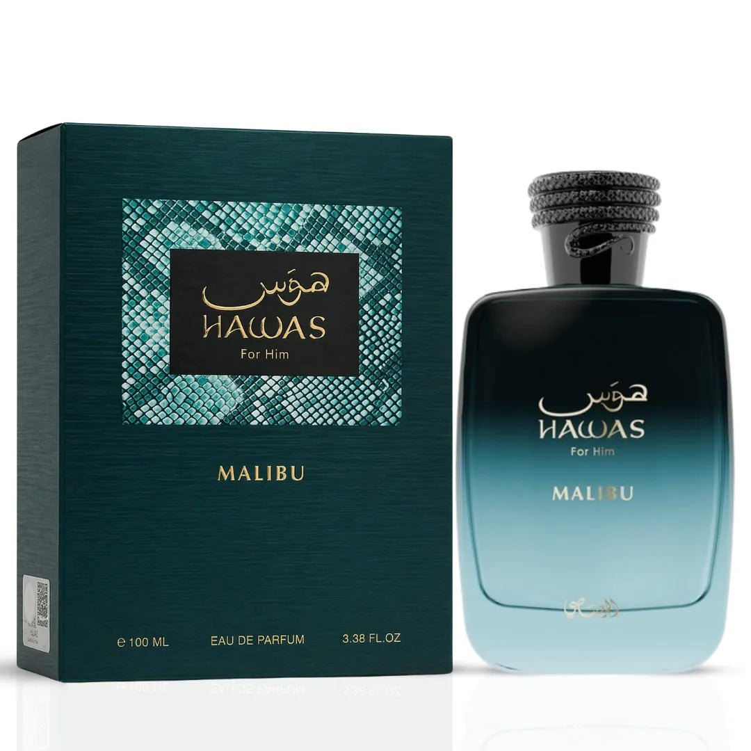 🌴 HAWAS MALIBU FOR HIM — RASASI | Piña, Cítricos y Ámbar · 100 ml